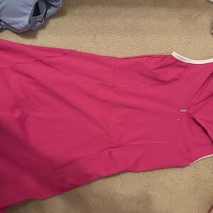 Hot Pink Athletic Dress with White Trim